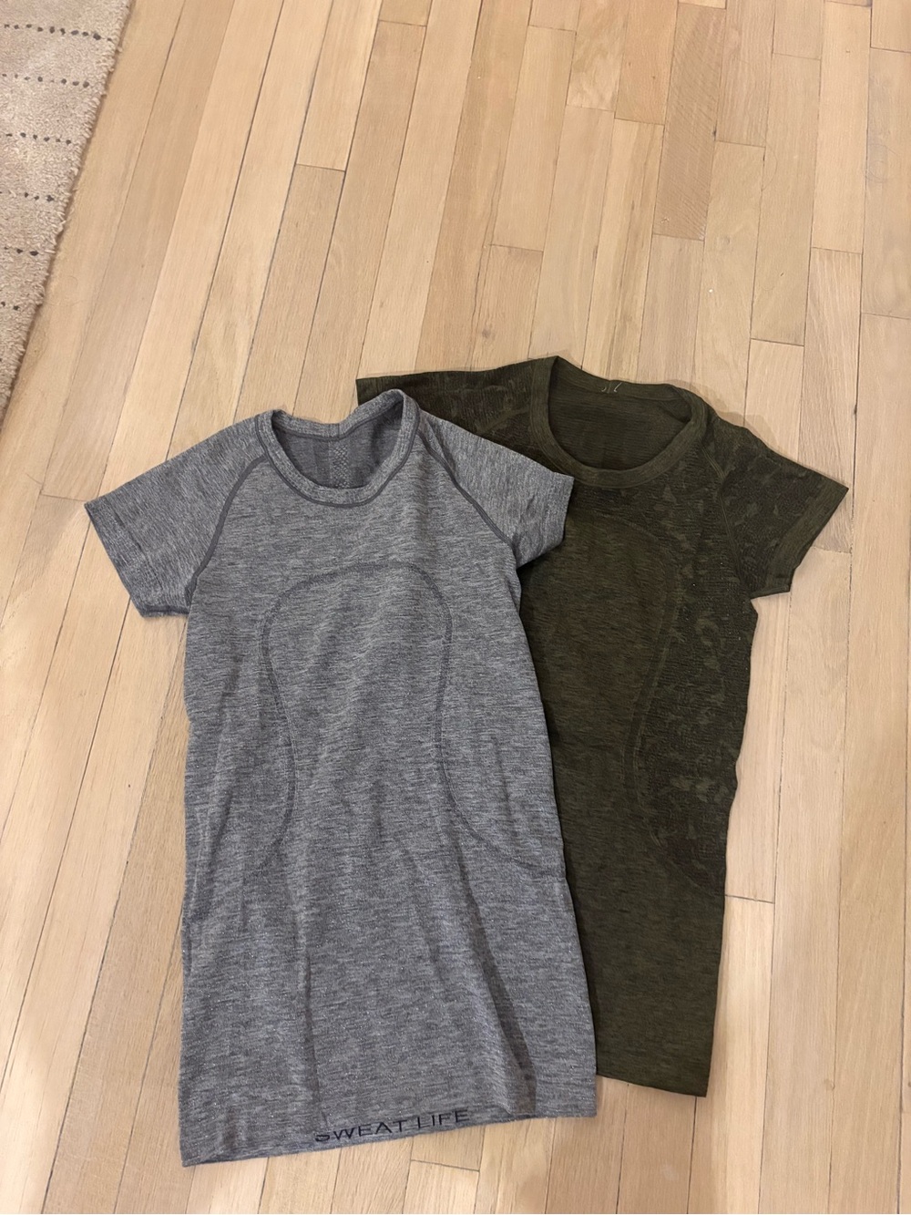 Two Lululemon Swiftly Tech Short-Sleeve Shirts Sz 4
